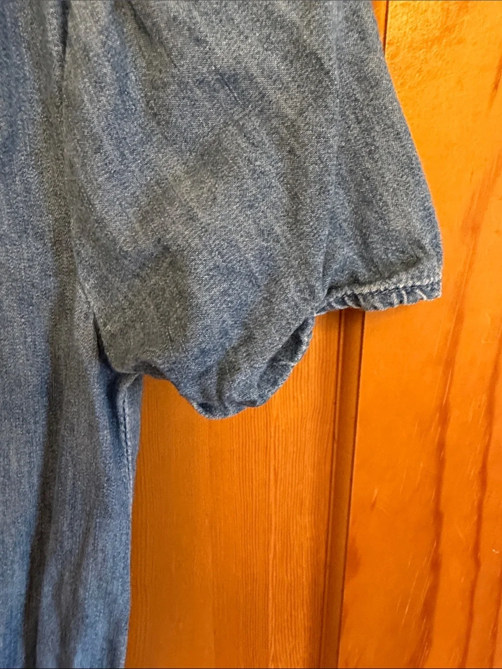 GAP Blue Denim Button-Front Jumpsuit